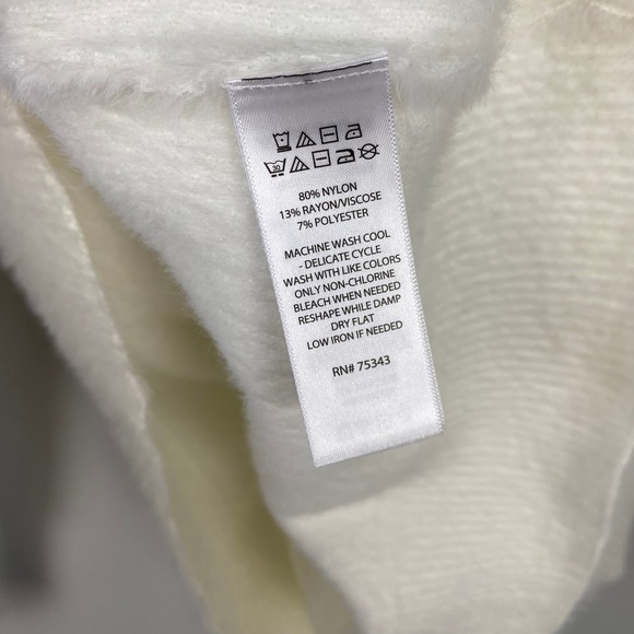 Bailey 44 Cream Fuzzy Mock Neck Sweater Pullover Super Soft Cozy Soft Girl Small - Picture 6 of 6